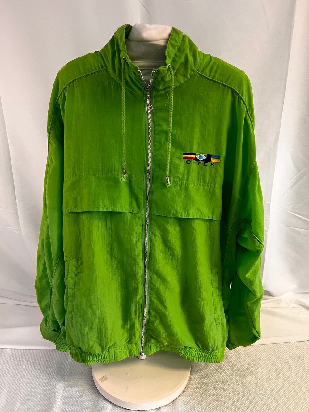 Vintage Catalina C-TEK Neon Green Windbreaker Jacket L